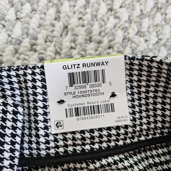 I-N-C International Concepts Glitz Runway Mid Rise Tapered Leg Reg Houndstooth - Picture 3 of 12